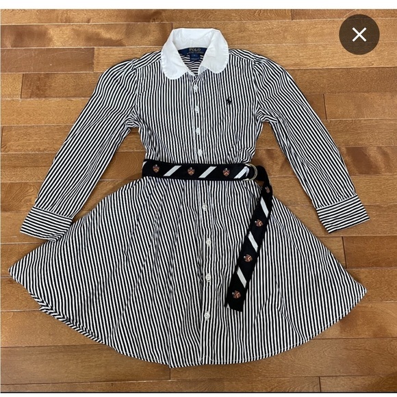 Polo Ralph Lauren Other - Polo Ralph Lauren Girls Black and White Stripe Cotton Poplin Skater Preppy
